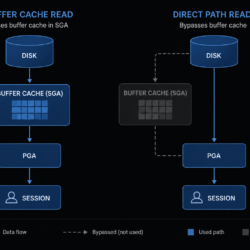 Oracle direct path read buffer cache bypass PGA