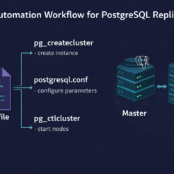 Automating PostgreSQL master-slave replication setup using makefile with pg_createcluster and pg_ctlcluster utilities