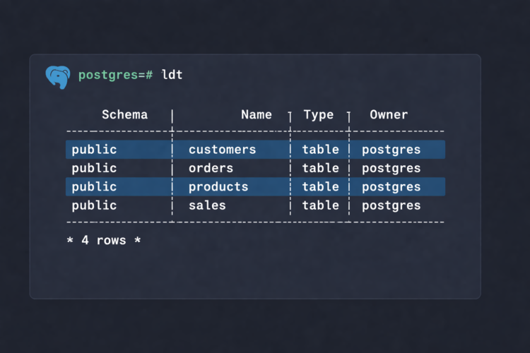 psql \dt and \d Commands: List & Describe Tables in PostgreSQL