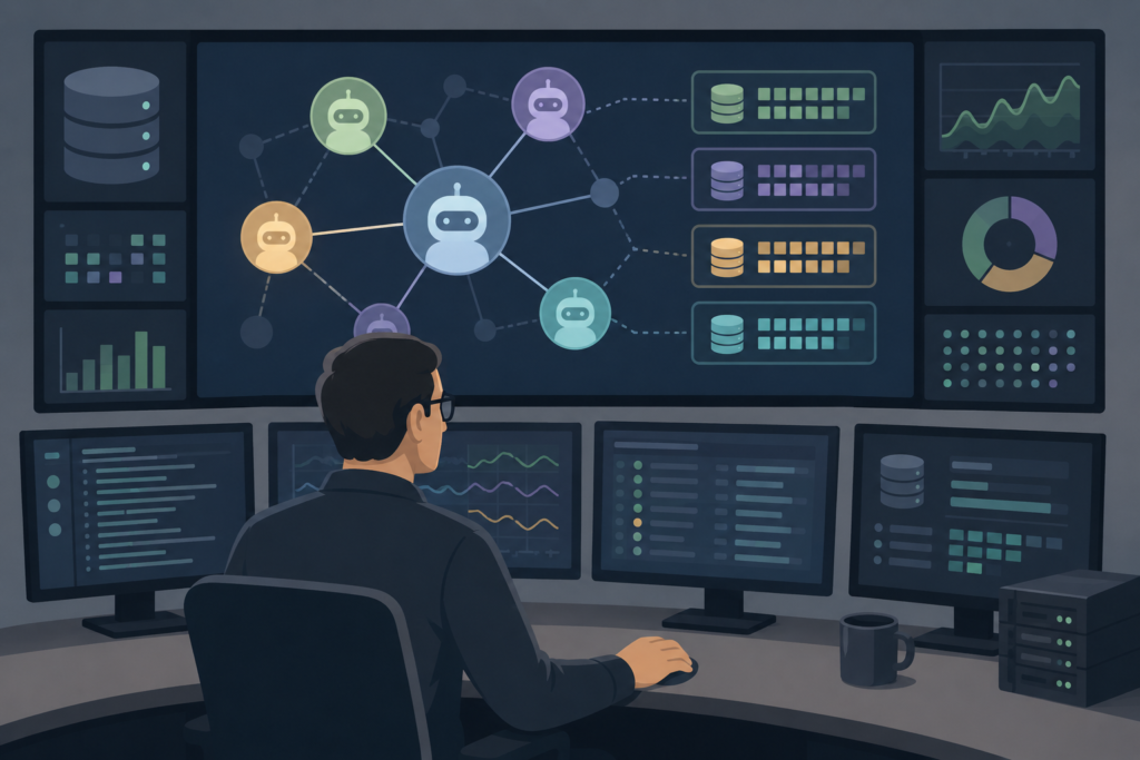 DBA monitoring AI agents running inside Oracle database console