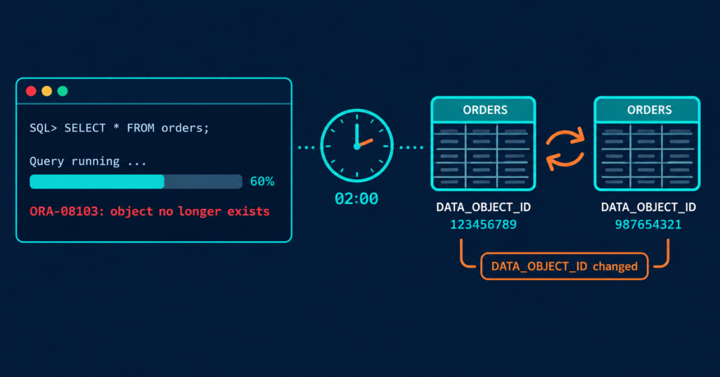 ORA-08103 object no longer exists caused by TRUNCATE during a running Oracle query