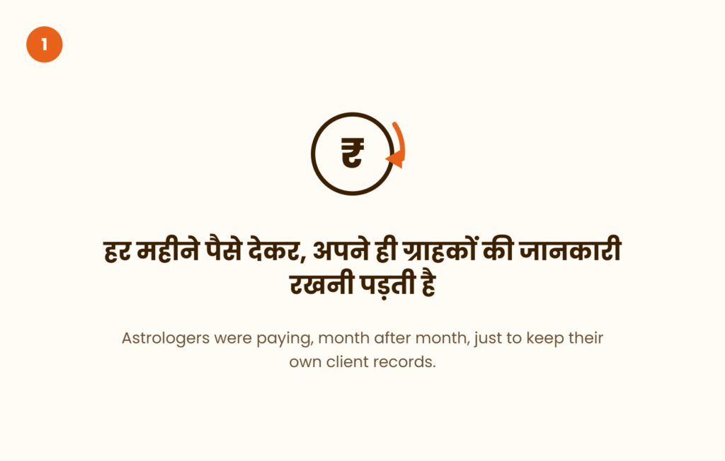 Astrologer paying recurring subscription fee to access their own client data